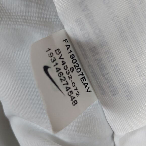 Nike Sportswear Bomber Jacket Small Beige Black White Checkered Sleeve BV4532-07 - Picture 9 of 12